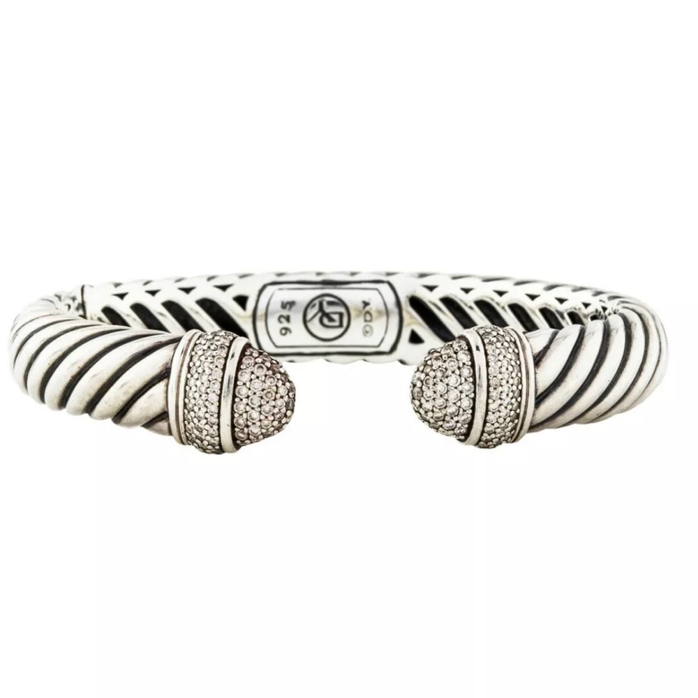 David Yurman 925 1.10CT Diam 10MM Waverly Bracelet